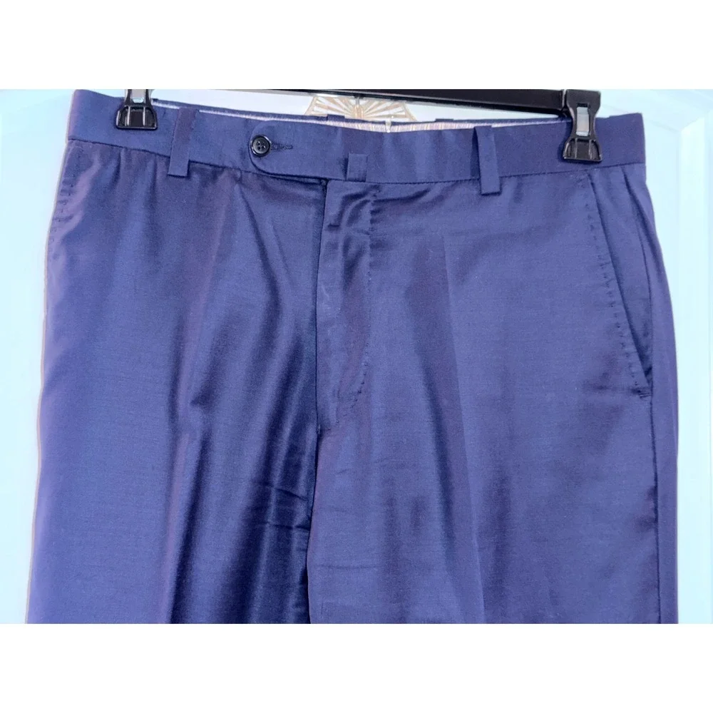 ANTAS Foundation Collection Men's 32X24 Navy Wool Blend‎ Dress Pants